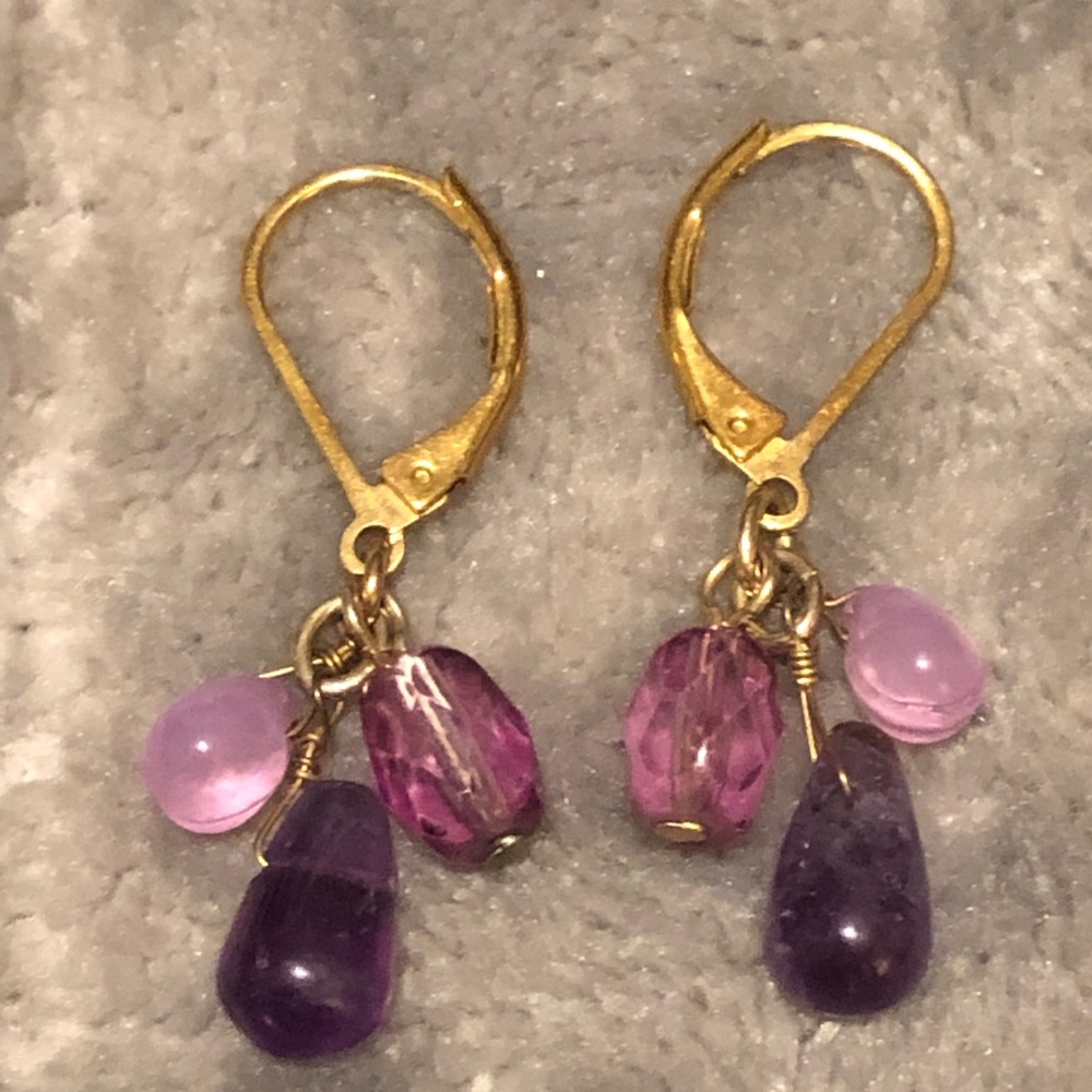 ♥️ Purple Dangle Earrings